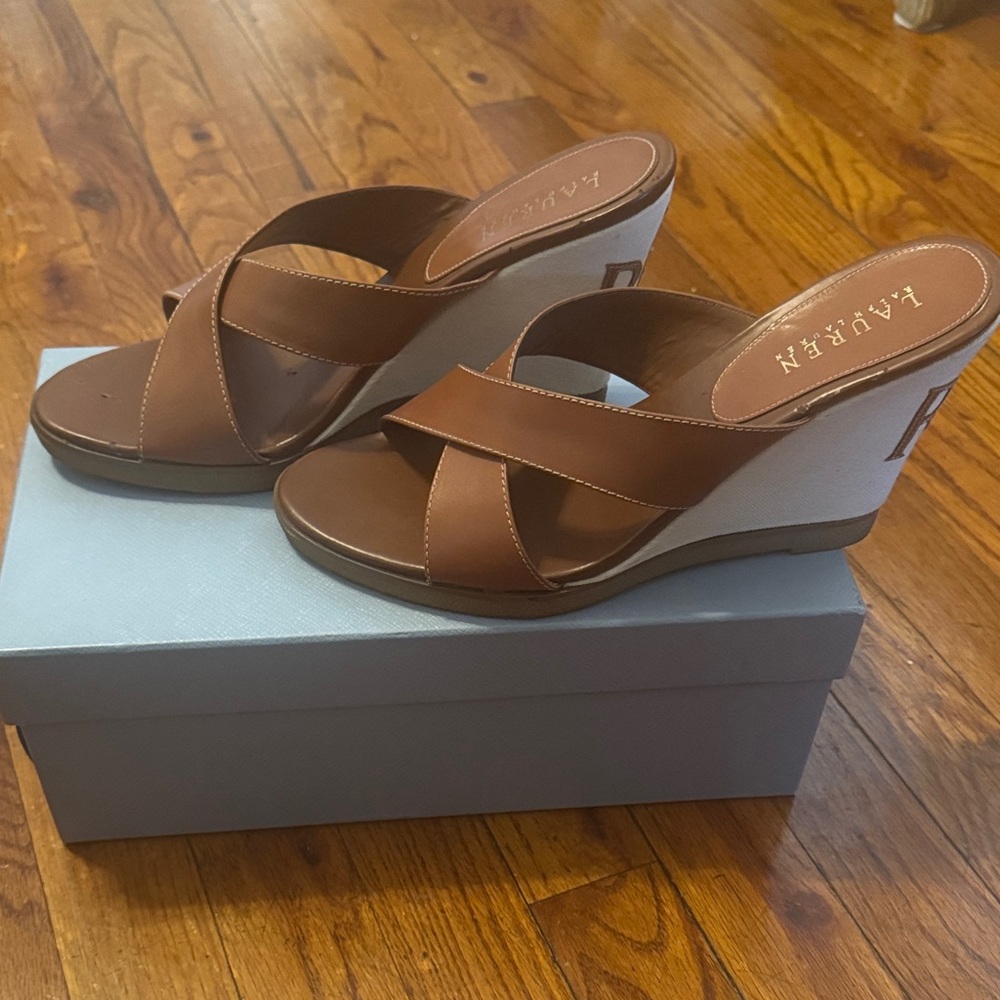 Lauren Ralph Lauren Tan Wedge Sandals